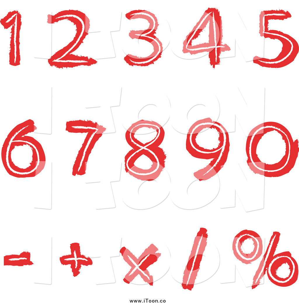 1024x1044 Royalty Free Cartoon Of Red Numbers And Math Symbols By Yayayoyo