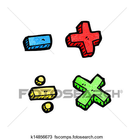 450x470 Clipart Of Cartoon Math Symbols K14856673
