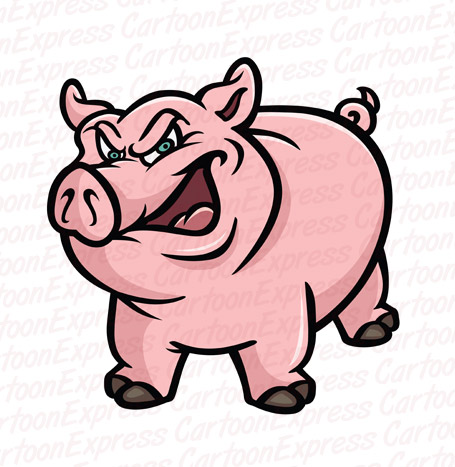 455x467 Pig Clipart Mean