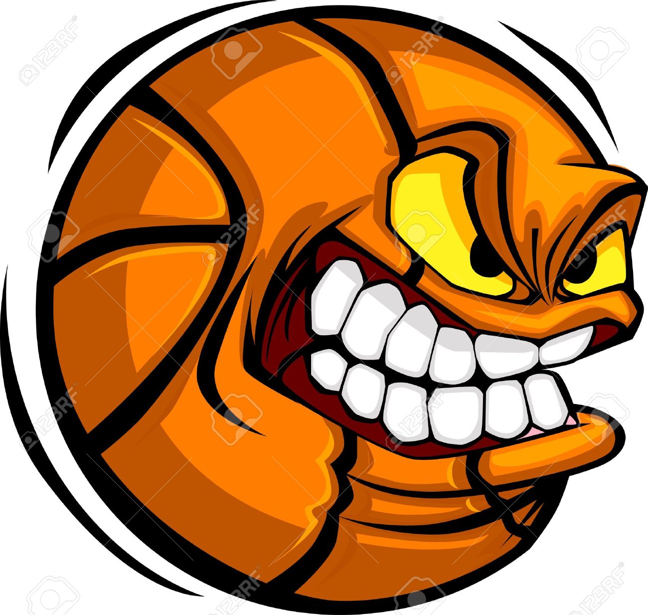 1300x1233 Cartoon Basketball With Mean Face Royalty Free Cliparts, Vectors