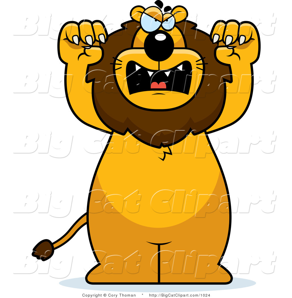 1024x1044 Big Cat Vector Clipart Of A Mad Lion Standing Upright By Cory