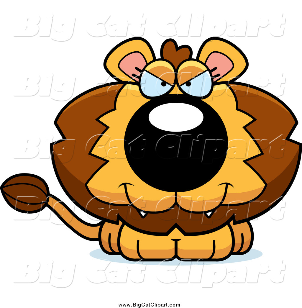 1024x1044 Big Cat Cartoon Vector Clipart Of A Sitting Evil Lion By Cory