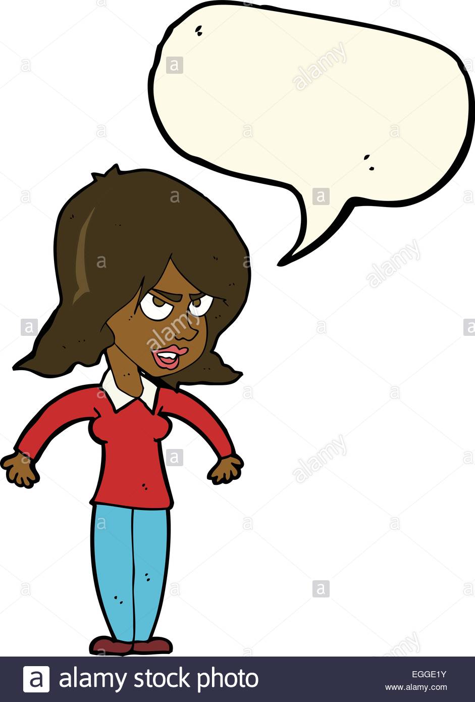941x1390 Cartoon Mean Woman With Speech Bubble Stock Vector Art