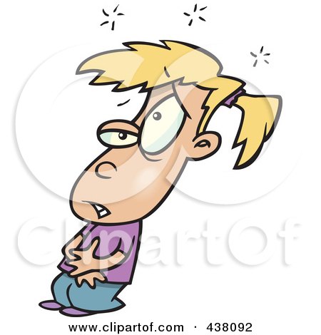 450x470 Royalty Free (Rf) Clip Art Illustration Of A Cartoon Sick Girl