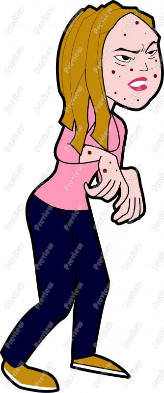334x800 Woman With Measles Character Clip Art