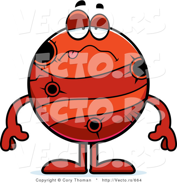 600x620 Cartoon Vector Of A Sick Planet Mercury By Cory Thoman