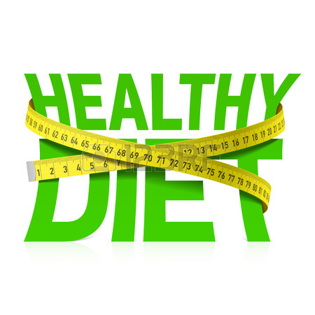 450x450 Healthy Diet Phrase With Measuring Tape Concept Royalty Free