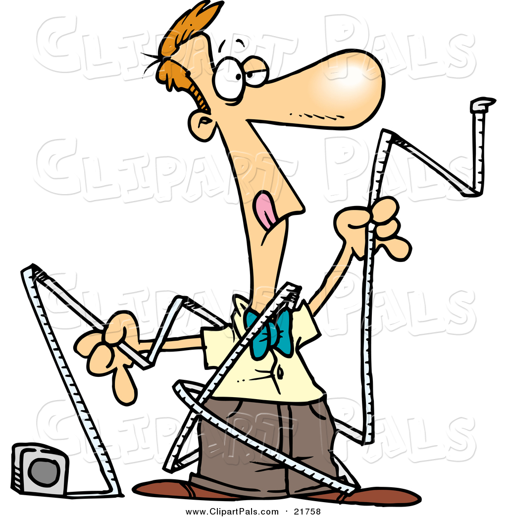 1024x1044 Pal Clipart Of A Cartoon Caucasian Man Trying To Use Measuring