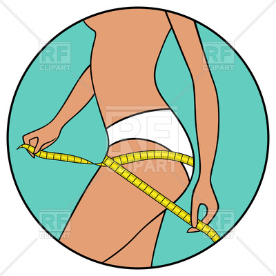 400x400 Slender Woman Measures Volume Of Her Thighs By Tape Royalty Free