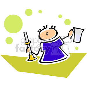 300x300 Royalty Free Cartoon Student Holding Measuring Tools 382530 Vector