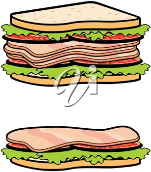 308x350 Clip Art Illustration Of Two Sandwiches