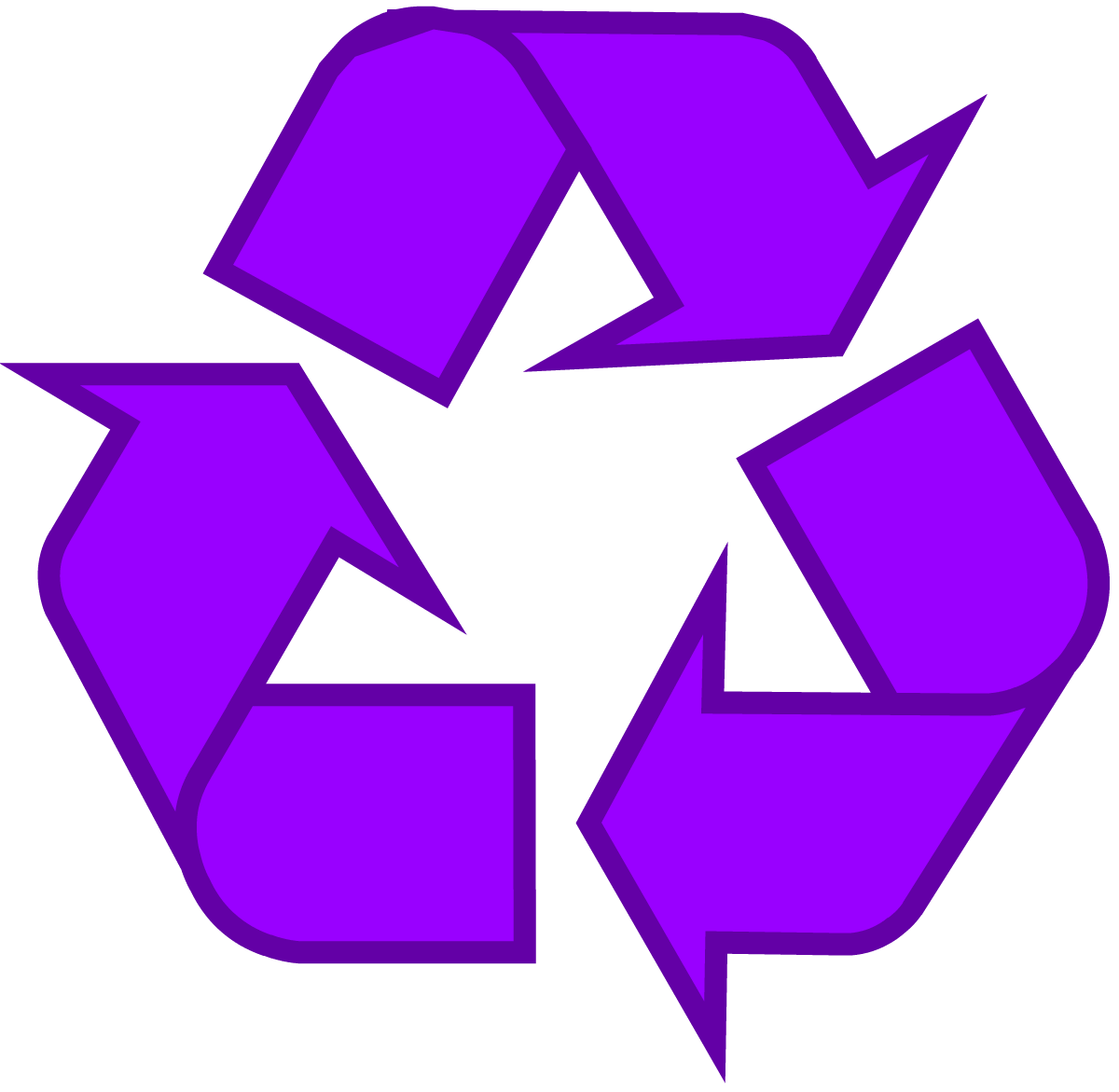 1200x1171 Purple Universal Recycling Symbol Logo Sign