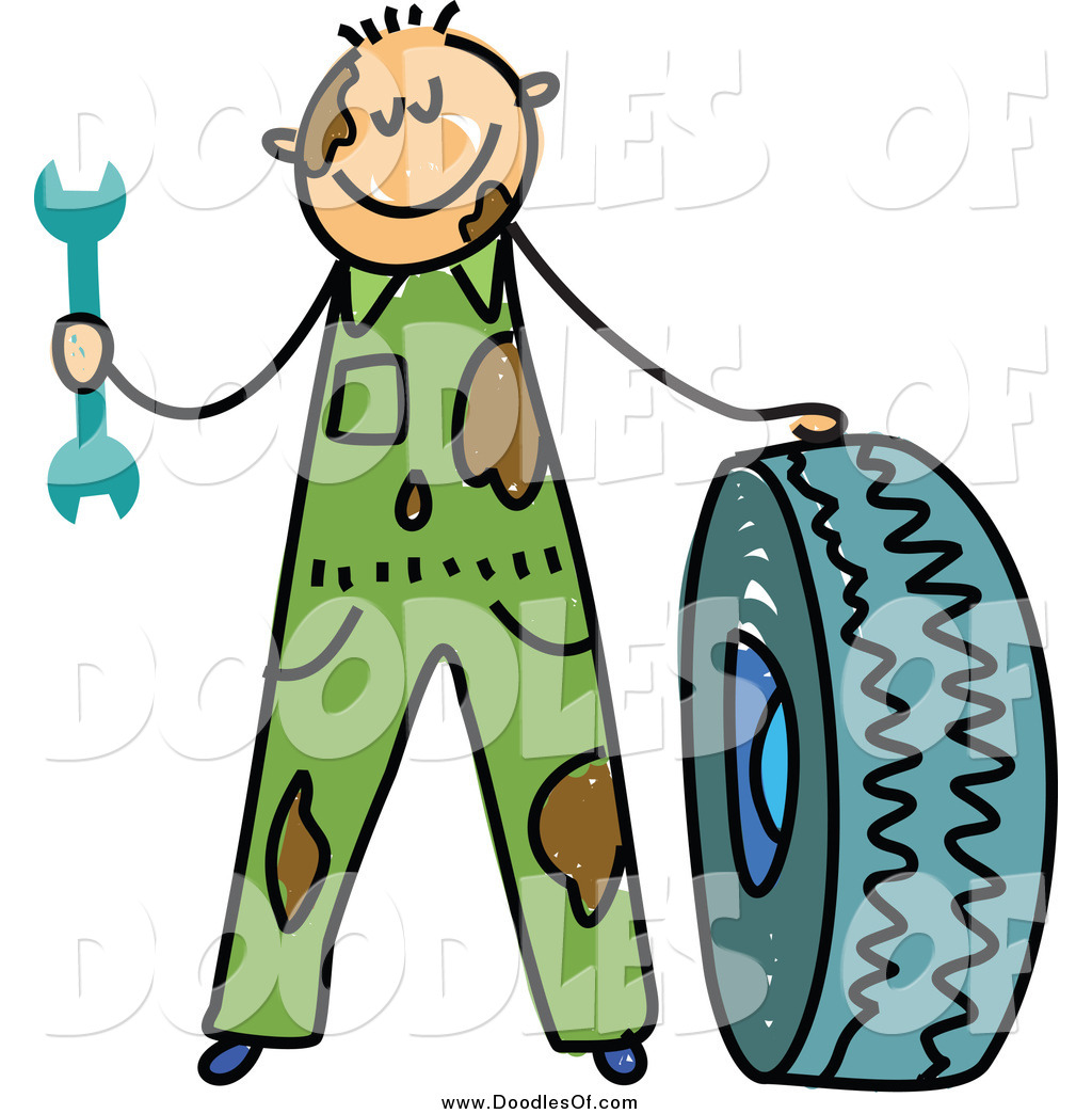 1024x1044 Vector Clipart Of Doodle Of White Dirty Mechanic Boy