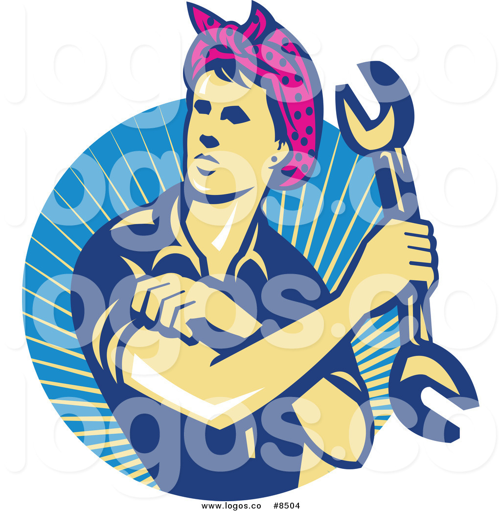 1024x1044 Royalty Free Clip Art Vector Logo Of A Female Auto Mechanic