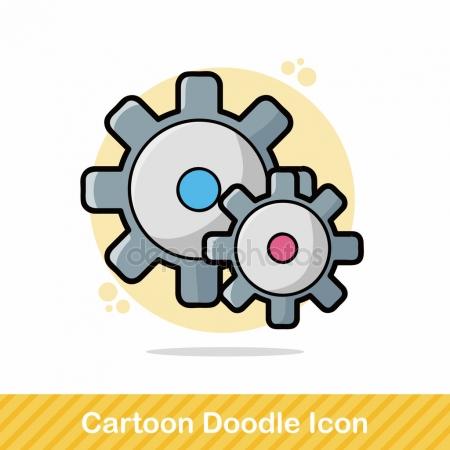 450x450 Mechanical Engineering Concept With Doodle Design Style Stock