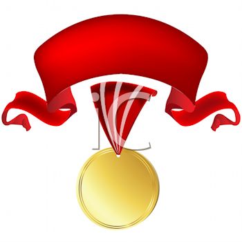 350x350 Royalty Free Clip Art Image Gold Medal With A Red Ribbon