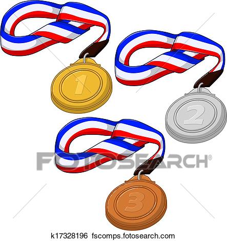 443x470 Clip Art Of First Second And Third Place Medals Pack K17328196