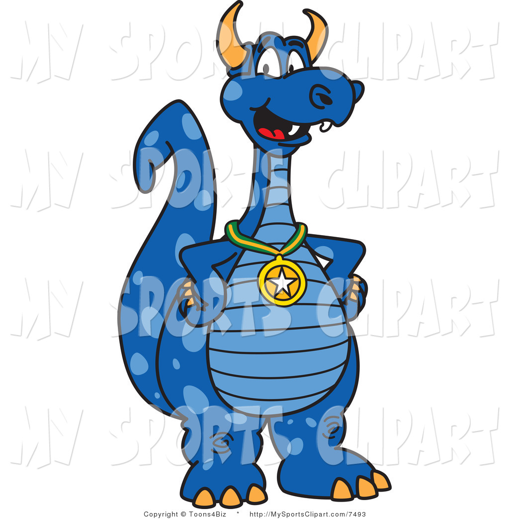 1024x1044 Sports Clip Art Of A Dragon Mascot Wearing A Medal By Toons4biz