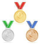136x150 Winner Silver, Bronze And Gold Medals On Ribbon Royalty Free