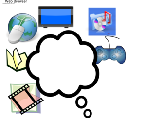 298x243 Media Thinking Clip Art