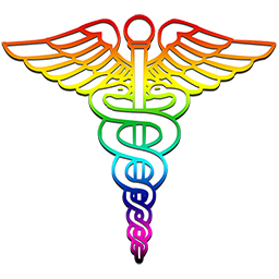 256x256 Caduceus Medical Logo Rainbow Clipart Image