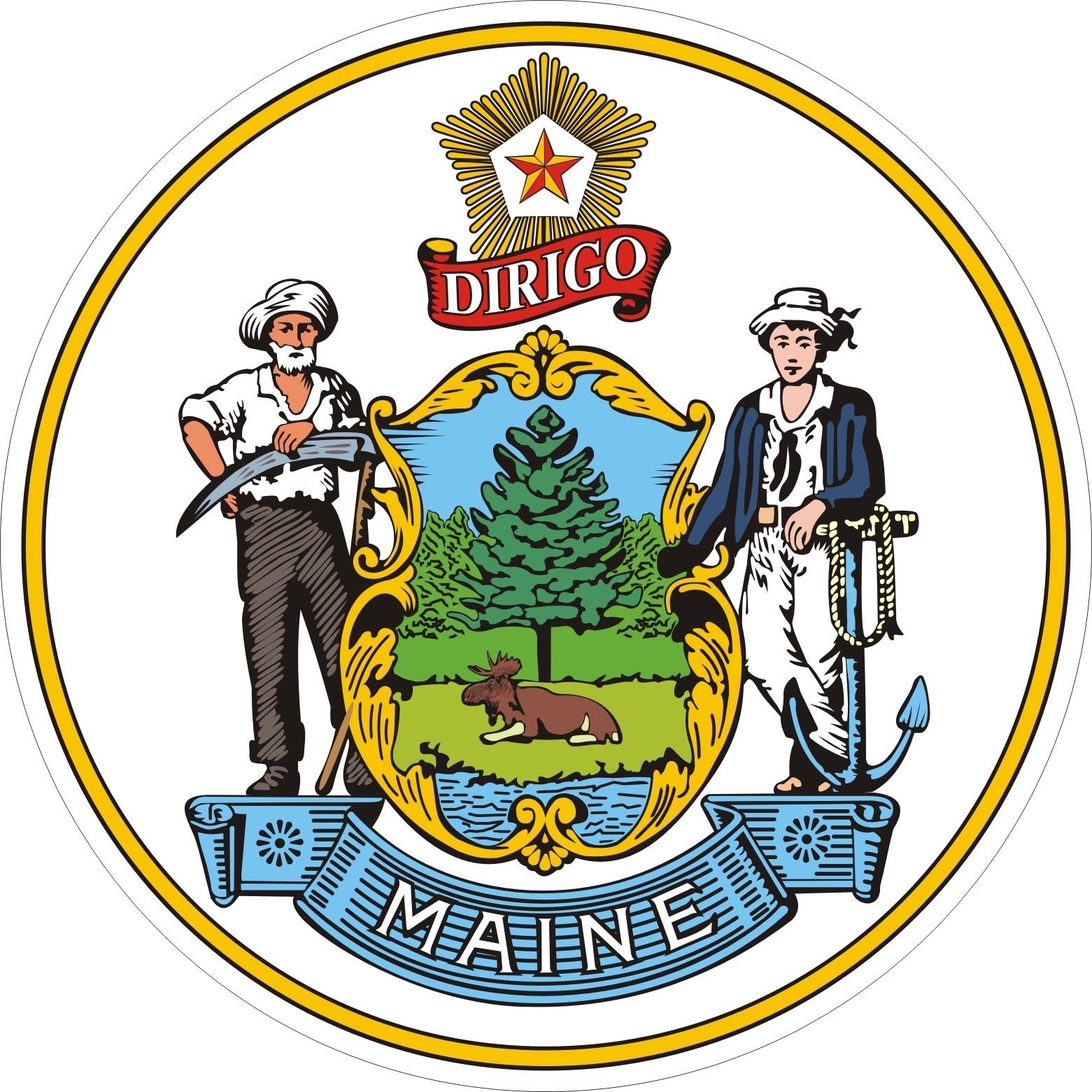 1561x1561 Maine State Seal States Amp Stuff
