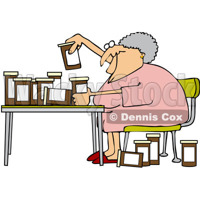 400x400 Free Vector Clip Art Illustration Of A Senior Woman Comparing