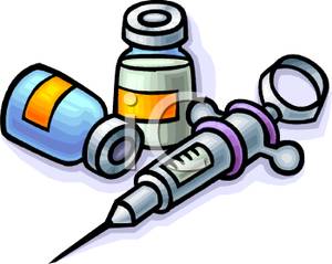 300x239 Syringe And Two Bottles Of Medicine Clipart Picture