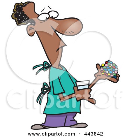 450x470 Royalty Free (Rf) Cliprt Illustration Of Cartoon Man Holding