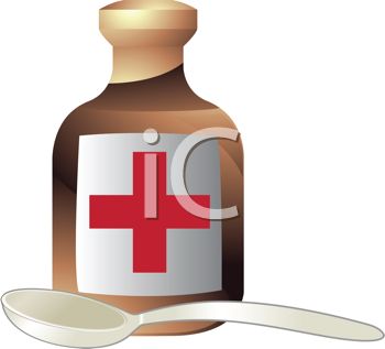 350x317 3d Bottle Of Medicine With A Spoon