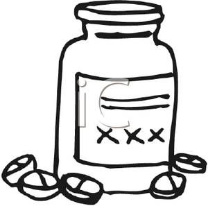 300x297 Black And White Medicine Bottle