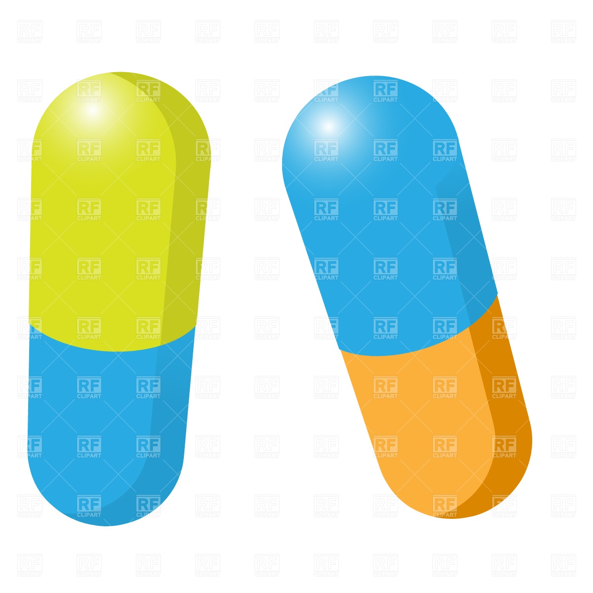 1200x1200 Coloured Pills Royalty Free Vector Clip Art Image