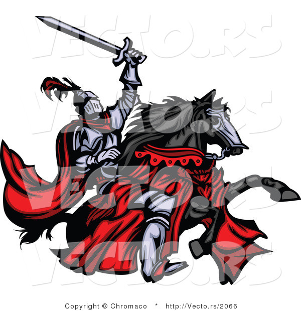 600x620 Vector Of A Brave Medieval Knight Rearing Up On His Black Horse