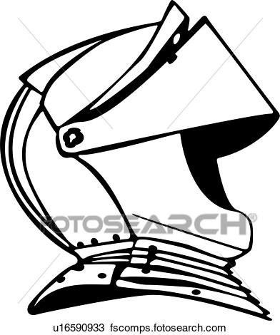 392x470 Clipart Of , Armor, Helmet, Medieval, Knight, Weapons, U16590933