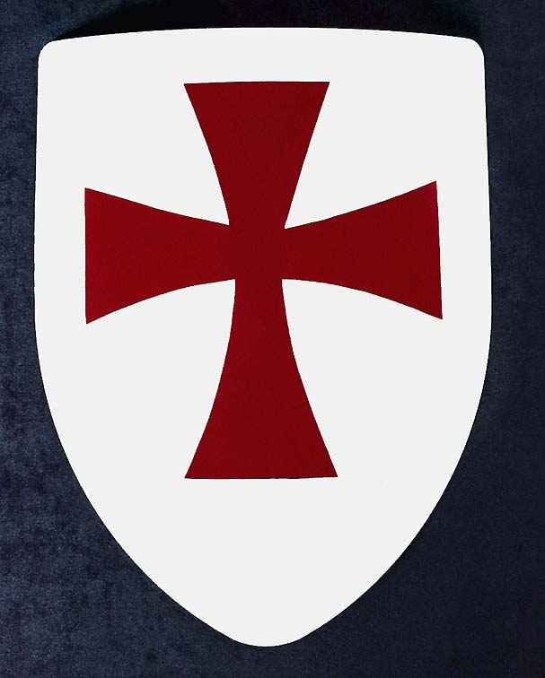 607x756 Templar Knights Medieval Shield, Hand Painted