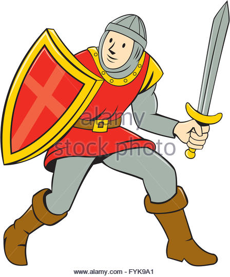448x540 Medieval Knight Shield Sword Cartoon Stock Photos Amp Medieval