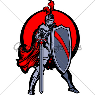 325x325 Medieval Knight With Sword And Shield Vector Mascot Gl Stock Images
