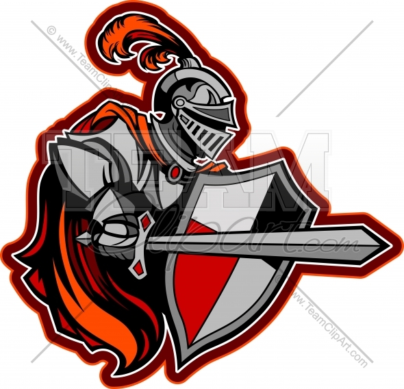 590x568 Medieval Knight With Sword And Shield Vector Image