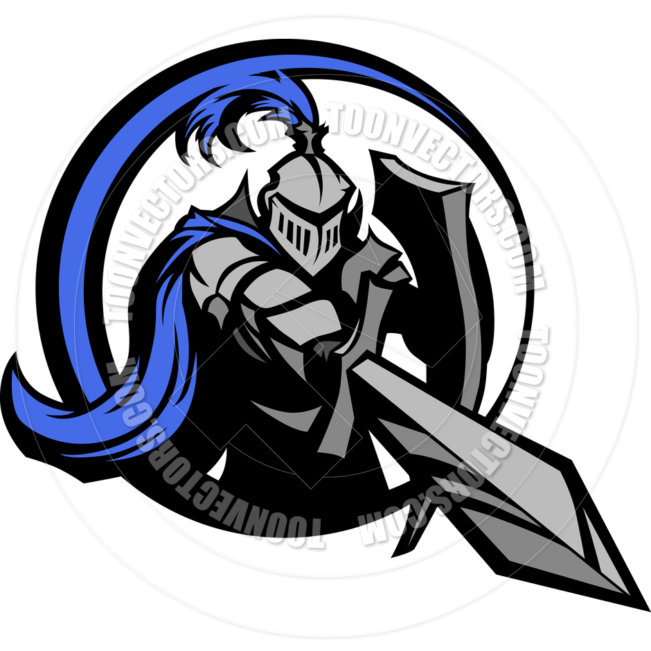 940x940 Medieval Knight With Sword And Shield Vector Mascot By Chromaco