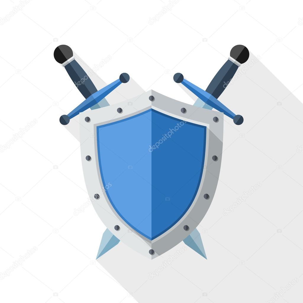 1024x1024 Shield And Sword Icon Stock Vector Realvector
