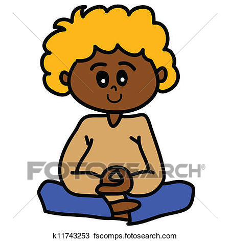450x470 Clipart Of Cartoon Hand Drawn Meditation K11743253