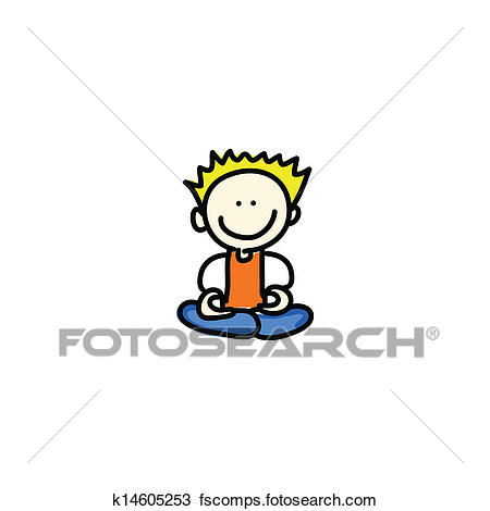 450x470 Clipart Of Cartoon Happy People Meditation K14605253
