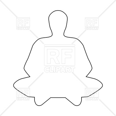 400x400 Meditation Man Outline On White Background Royalty Free Vector
