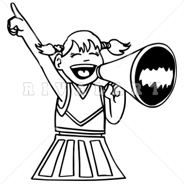 361x361 Black And White Cheer Clipart