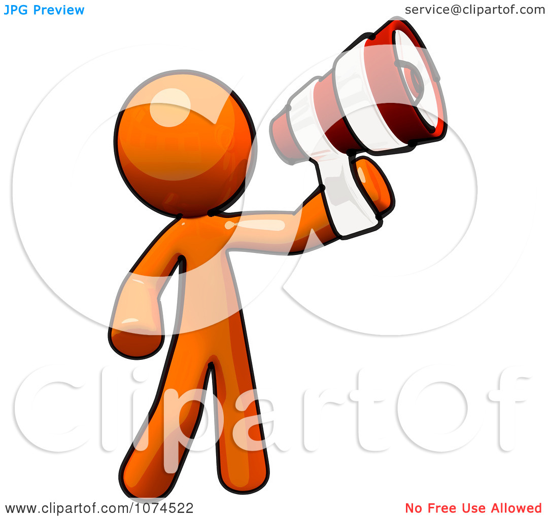 1080x1024 Man With Megaphone Clipart