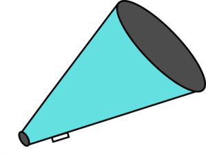 299x225 Megaphone Teal Clip Art