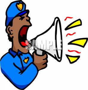 295x300 Picture A Policeman Yelling Into A Megaphone