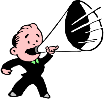 350x332 Man With Megaphone Clipart