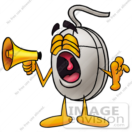 450x450 Clip Art Graphic Of A Wired Computer Mouse Cartoon Character