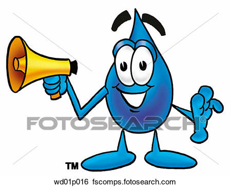 450x365 Clip Art Of Water Drop With Megaphone Wd01p016